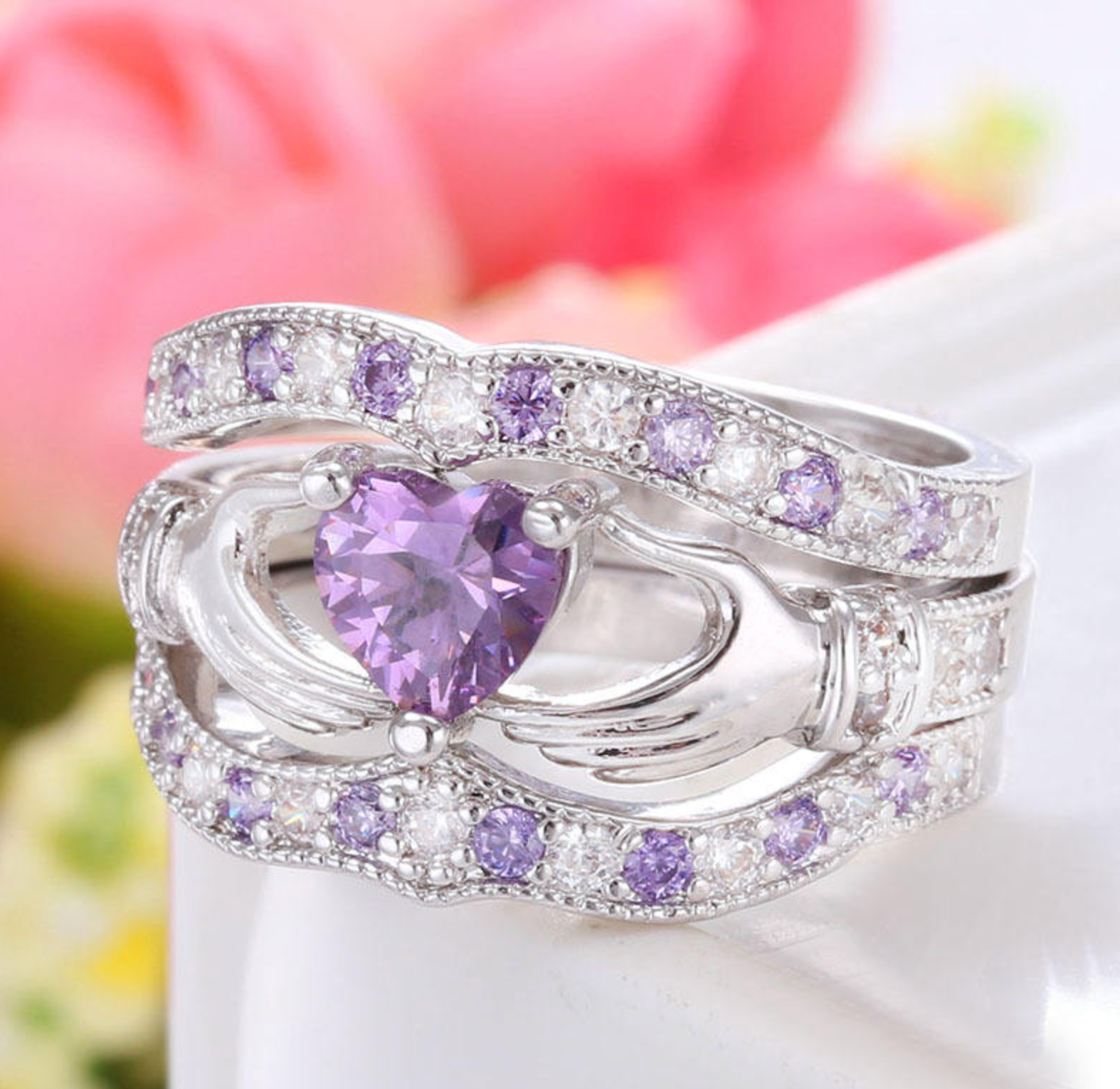 Zircon Stackable Ring Set for Women