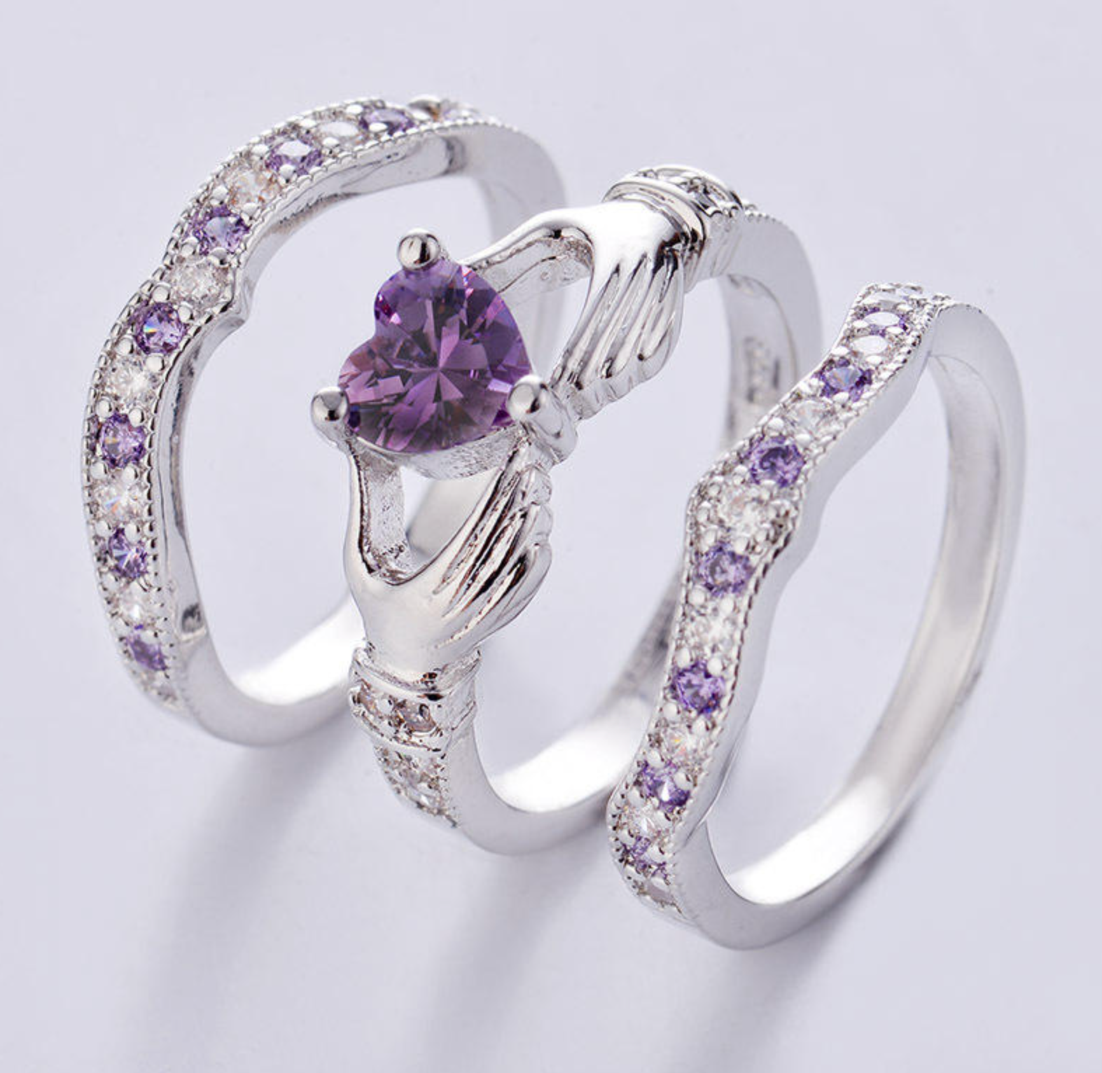 Zircon Stackable Ring Set for Women