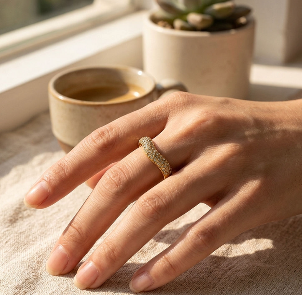 Stainless Steel Diamond Ring – Elegant