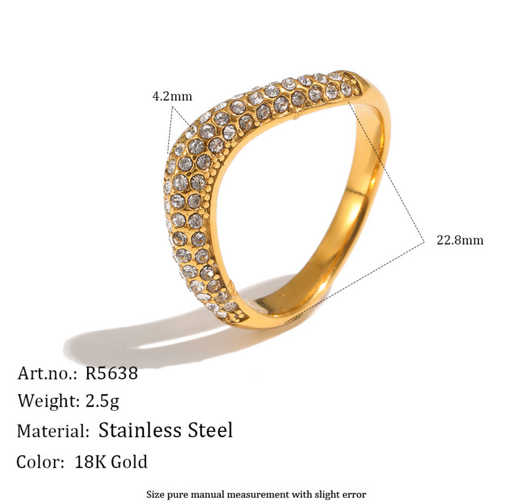 Stainless Steel Diamond Ring – Elegant