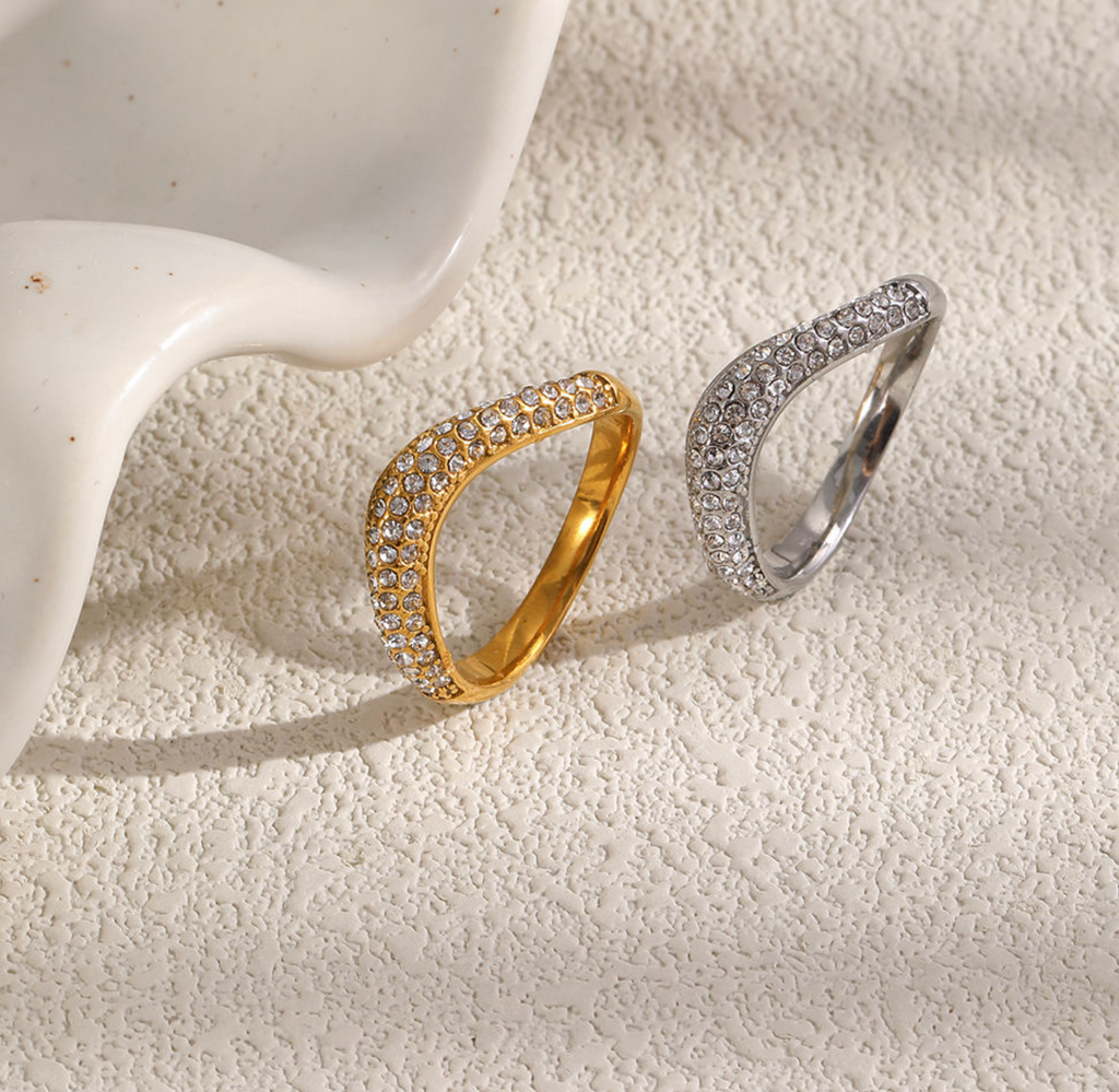 Stainless Steel Diamond Ring – Elegant