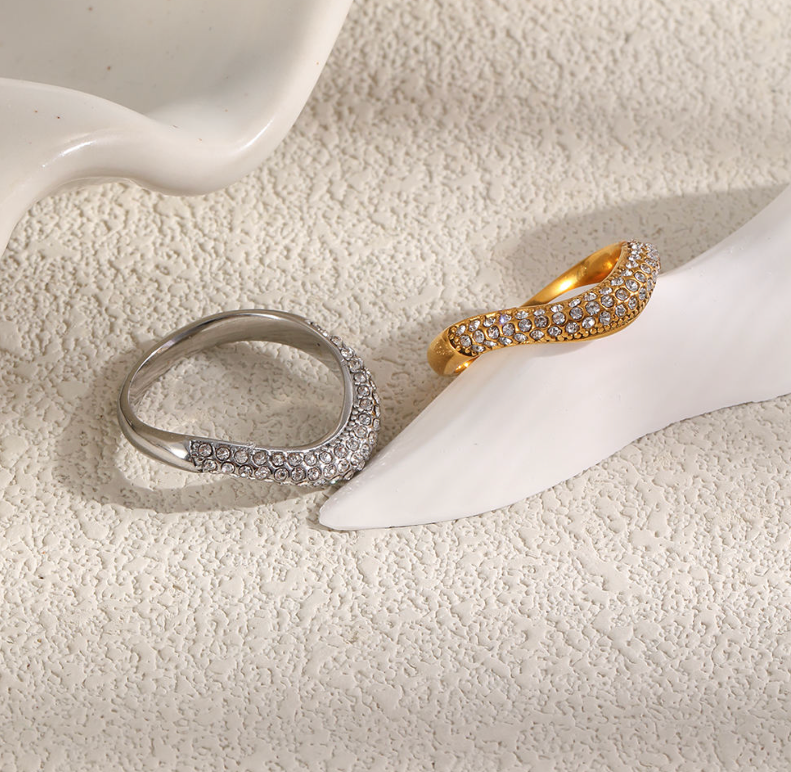 Stainless Steel Diamond Ring – Elegant