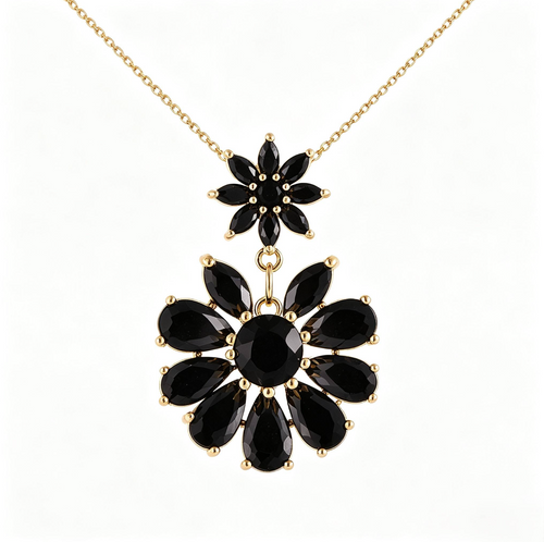 Elegant Double Bloom Pendant Necklace