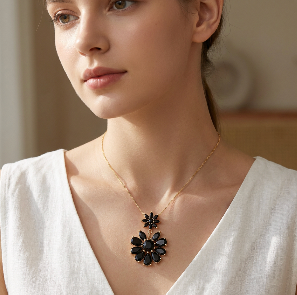Elegant Double Bloom Pendant Necklace