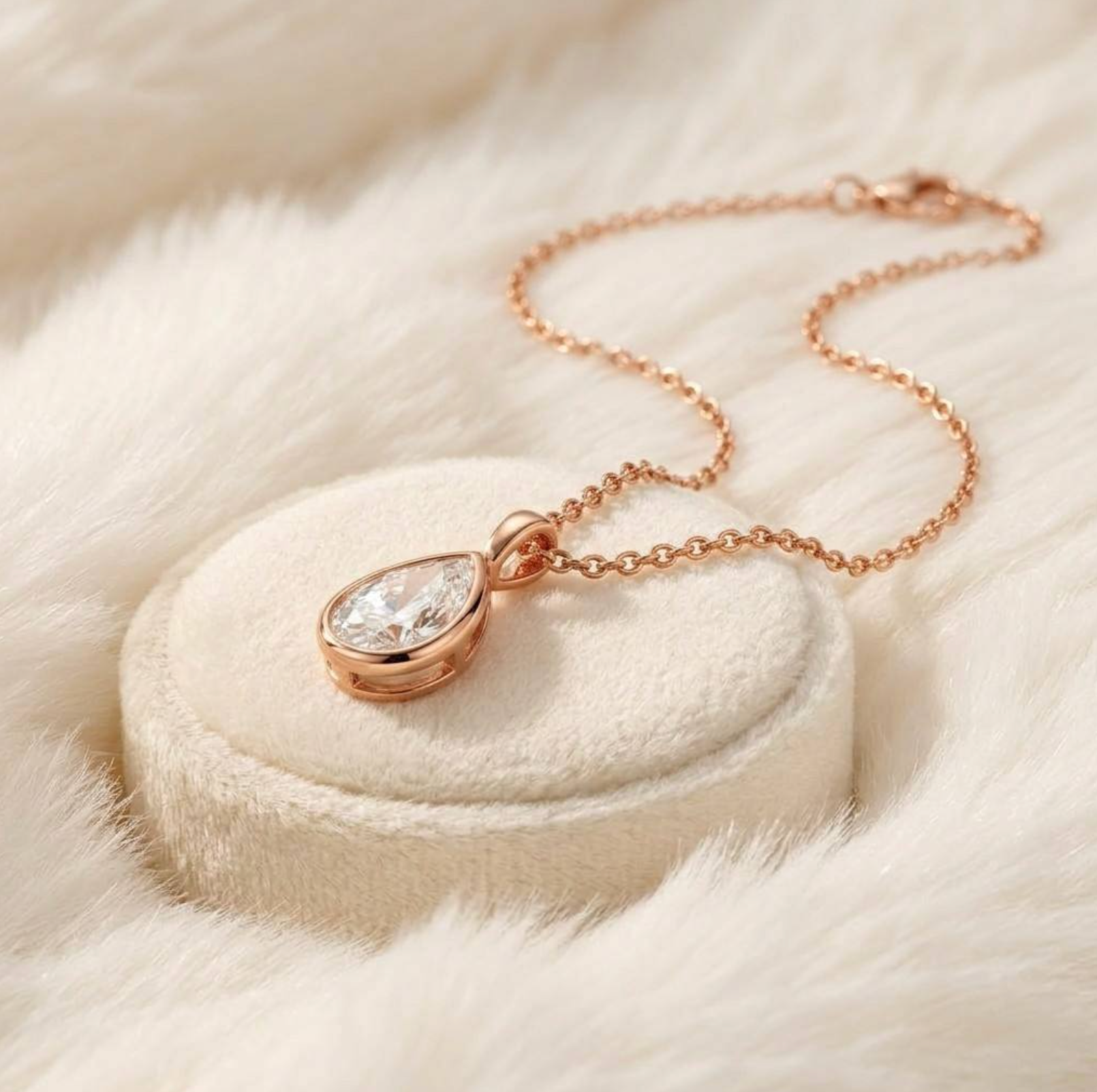 Teardrop Zircon Pendant Necklace
