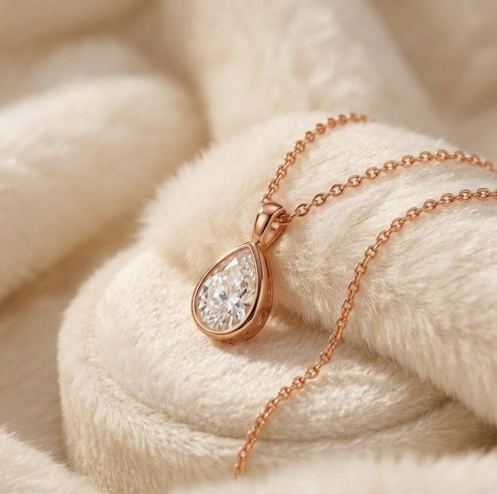 Teardrop Zircon Pendant Necklace