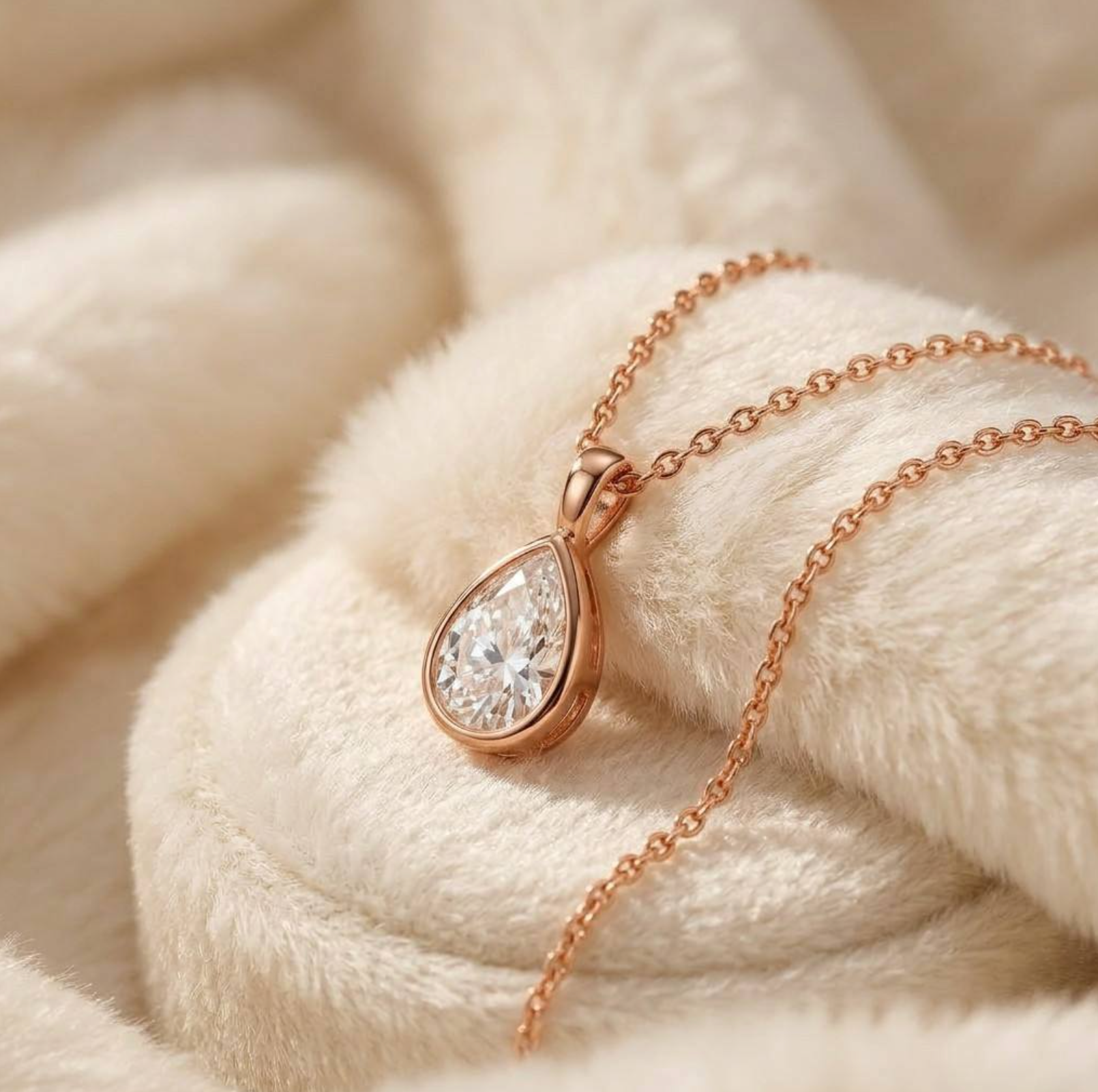 Teardrop Zircon Pendant Necklace