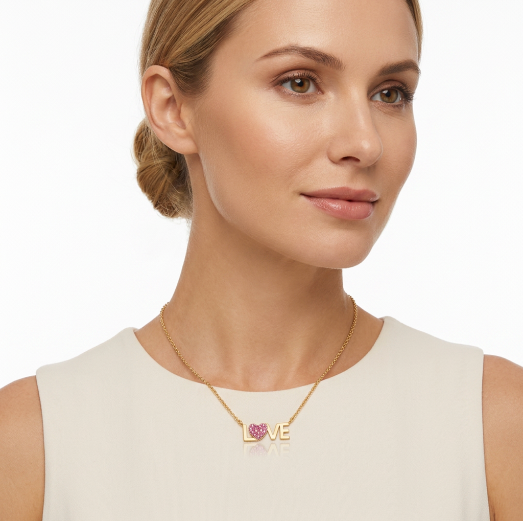 Boho Pink Crystal Statement Necklace