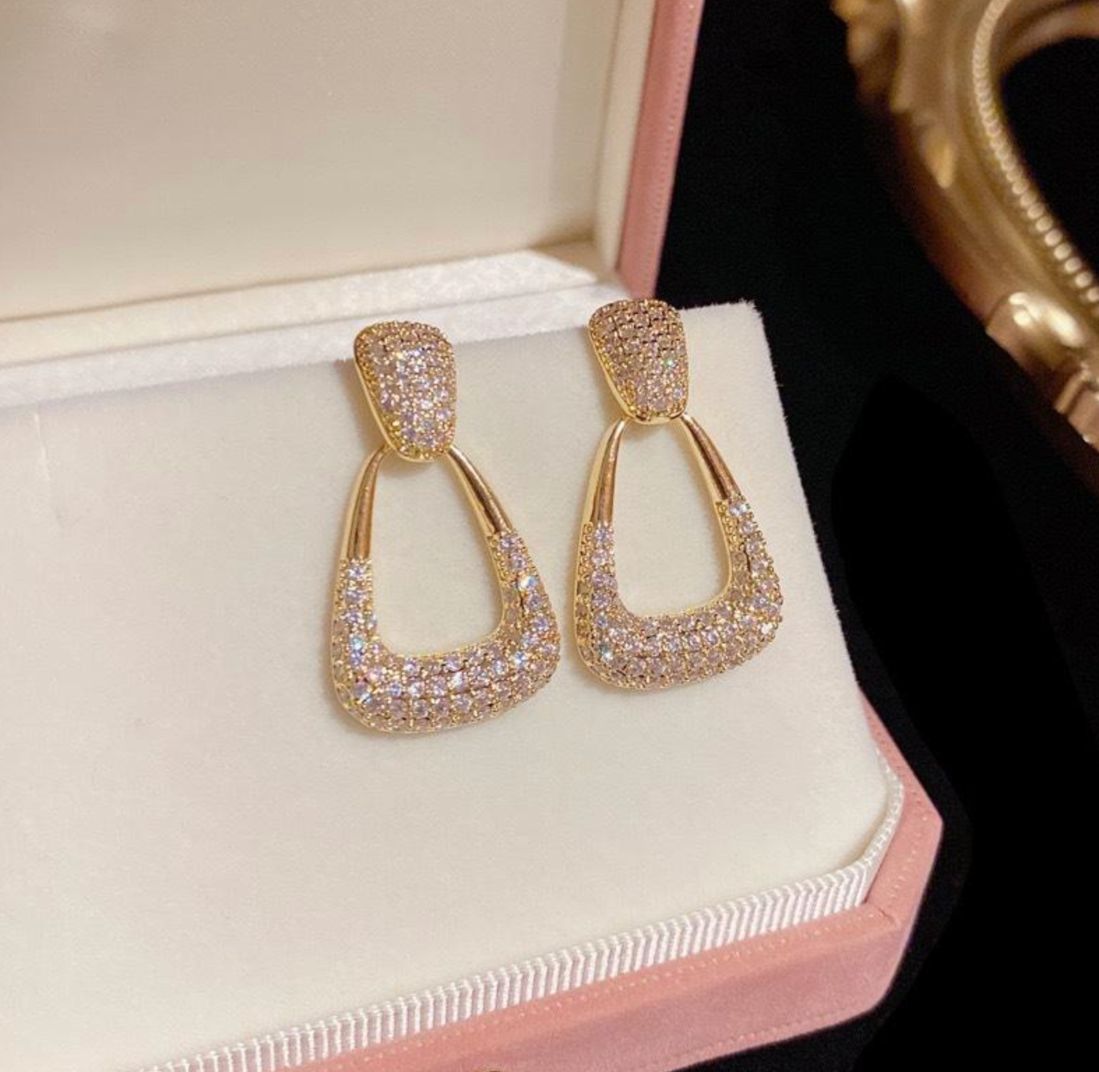 Retro Geometric Bohemian Crystal Drop Earrings