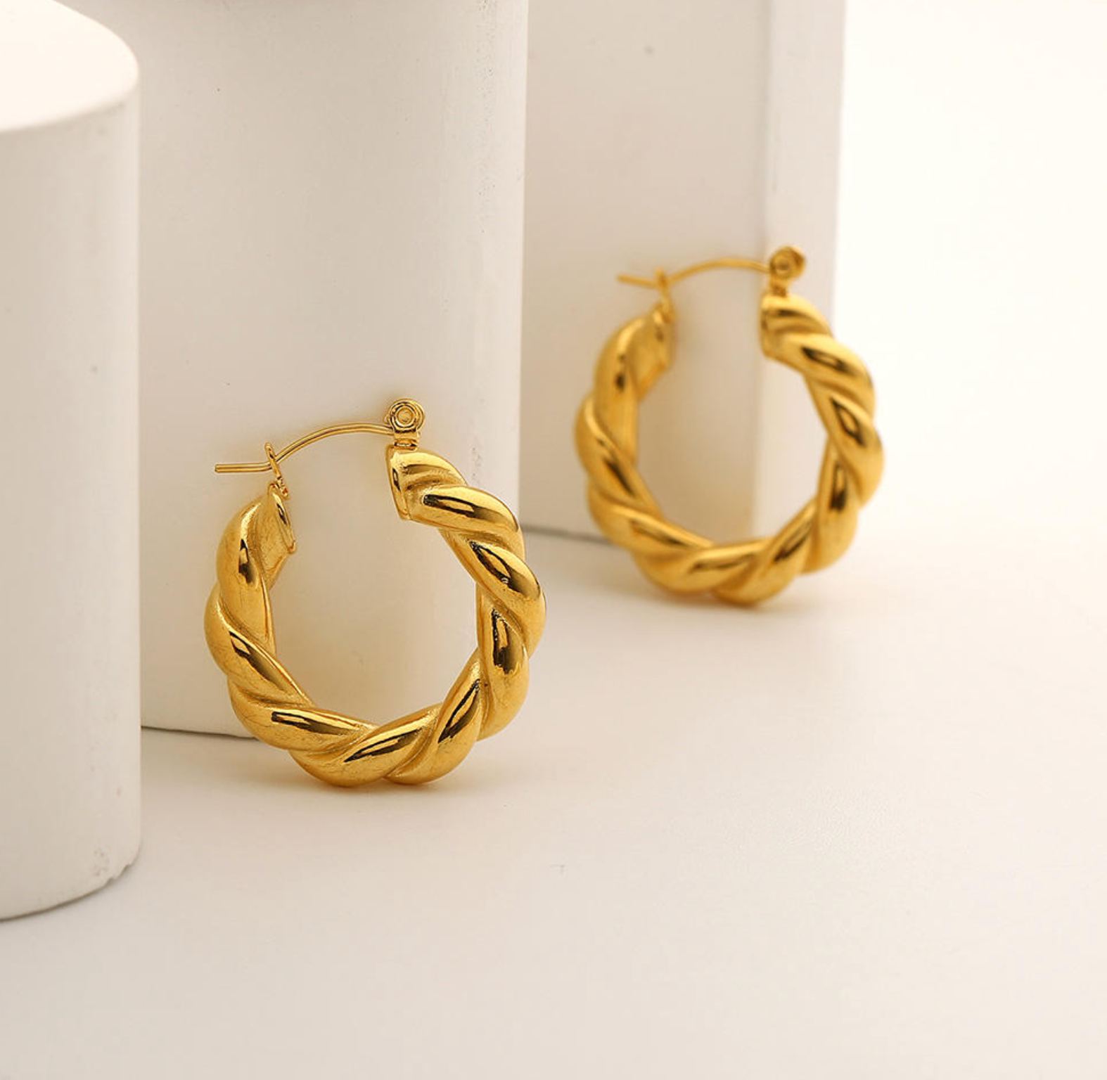 Classic Hypoallergenic Waterproof Chunky Hoop Earrings