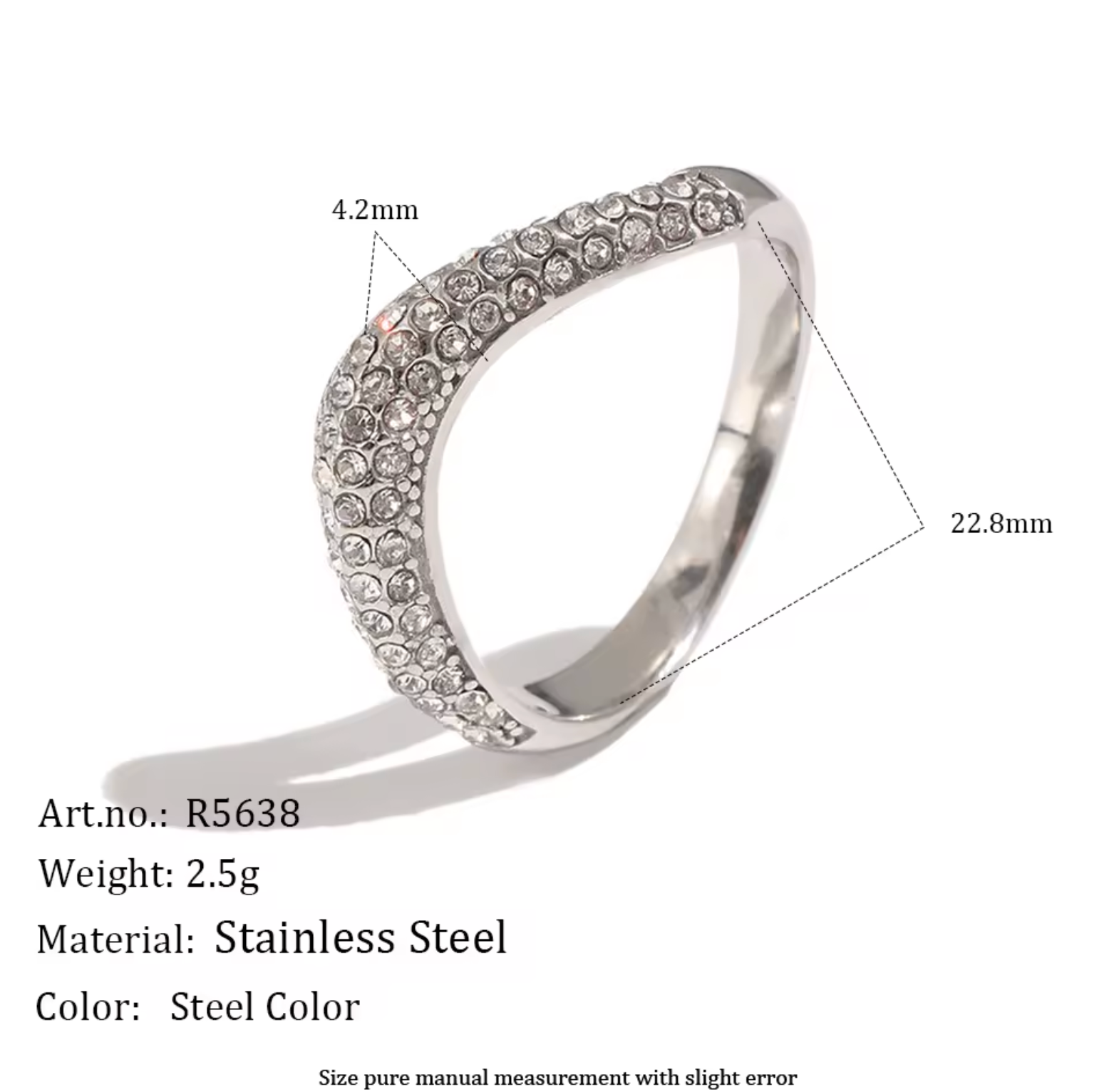 Stainless Steel Diamond Ring – Elegant